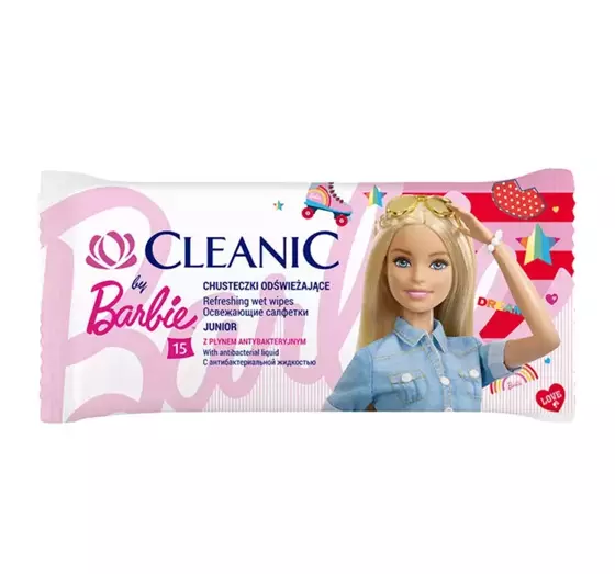 CLEANIC x BARBIE ОСВЕЖАЮЩИЕ САЛФЕТКИ 15 ШТ