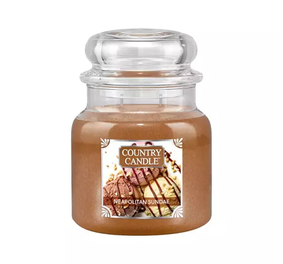 COUNTRY CANDLE АРОМАТИЧЕСКАЯ СВЕЧА MEDIUM NEAPOLITAN SUNDAE 453Г