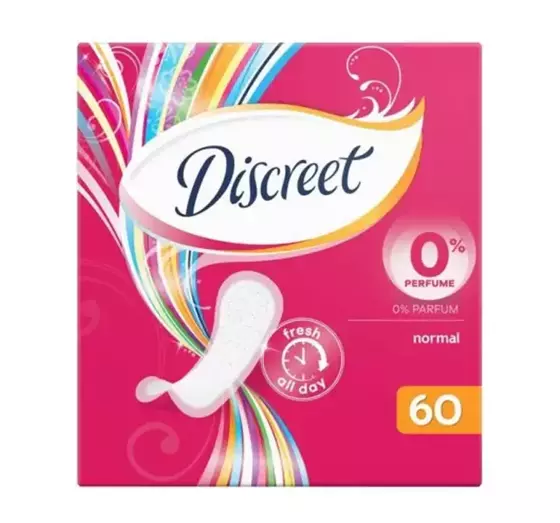 DISCREET 0% PERFUME NORMAL ГИГИЕНИЧЕСКИЕ ПРОКЛАДКИ 60 ШТ