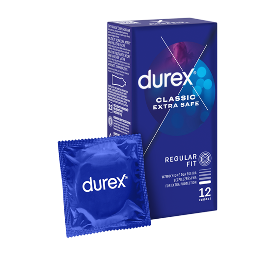 DUREX EXTRA SAFE THICKER ПРЕЗЕРВАТИВЫ 12 ШТУК 