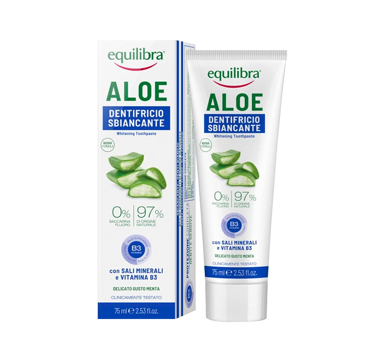 EQUILIBRA ALOE GEL DENTIFRICIO ГЕЛЕВАЯ ОТБЕЛИВАЮЩАЯ ЗУБНАЯ ПАСТА 75МЛ