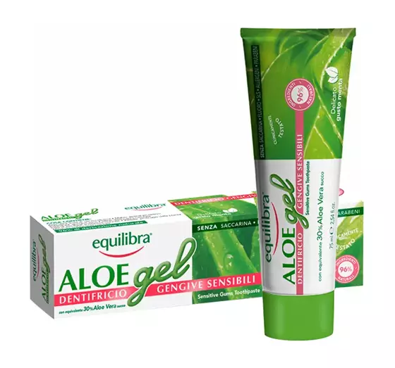 EQUILIBRA ALOE GEL DENTIFRICIO ГЕЛЕВАЯ ПАСТА ДЛЯ ЧУВСТВИТЕЛЬНЫХ ЗУБОВ И ДЕСЕН 75МЛ