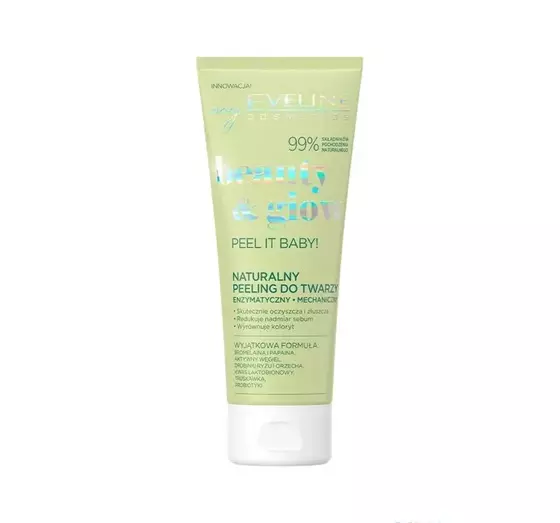 EVELINE BEAUTY&GLOW PEEL IT BABY НАТУРАЛЬНЫЙ ПИЛИНГ ДЛЯ ЛИЦА 2В1 75МЛ