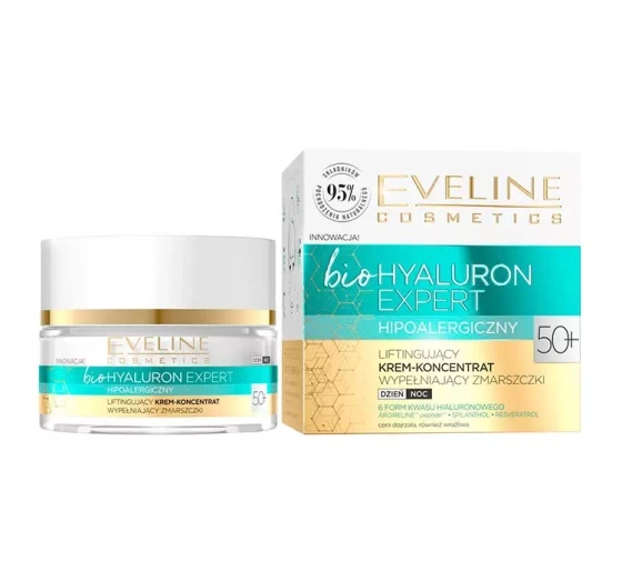 EVELINE BIO HYALURON EXPERT 50+ КРЕМ-КОНЦЕНТРАТ С ЛИФТИНГ-ЭФФЕКТОМ 50МЛ