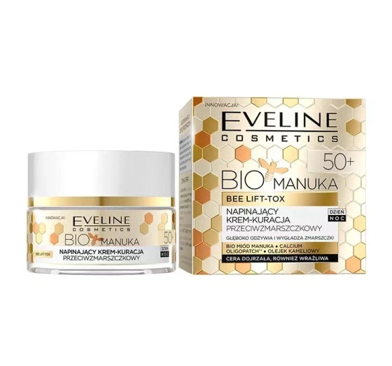 EVELINE BIO MANUKA LIFT 50+ СИЛЬНО УКРЕПЛЯЮЩИЙ КРЕМ-КУРАЦИЯ УМЕНЬШАЮЩИЙ МОРЩИНЫ 50МЛ