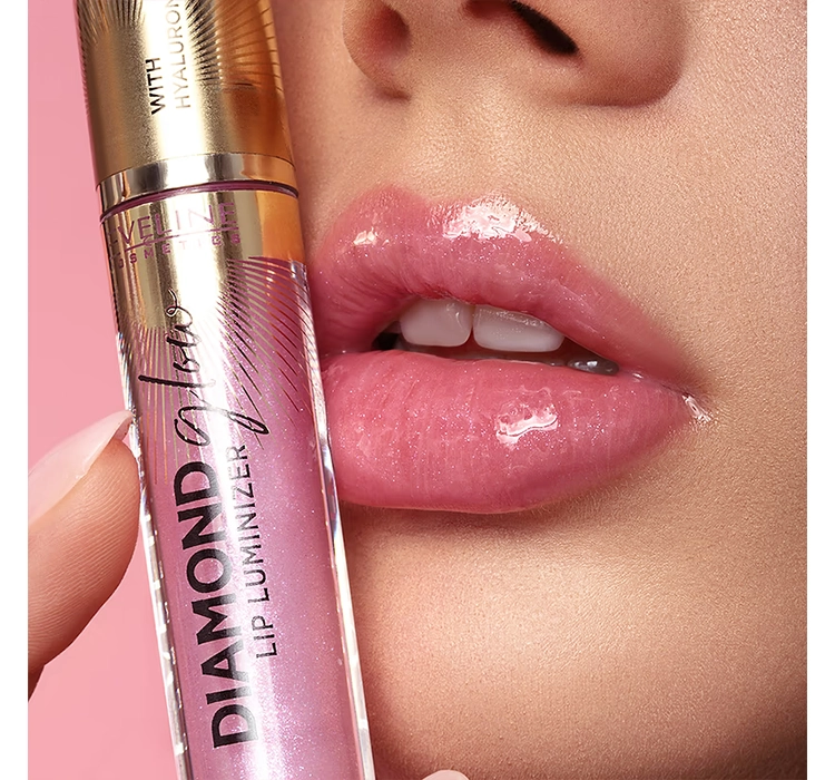 EVELINE DIAMOND GLOW LIP LUMINIZER БЛЕСК ДЛЯ ГУБ С ГИАЛУРОНОВОЙ КИСЛОТОЙ 13 PEACH FUZZ 4,5МЛ