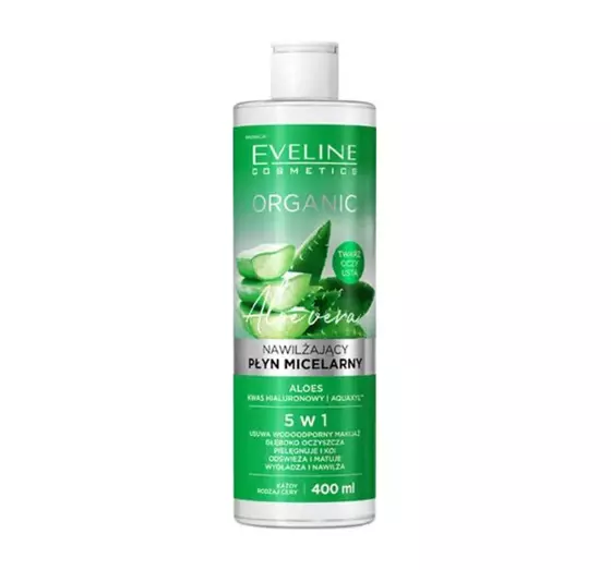 EVELINE ORGANIC ALOE VERA УВЛАЖНЯЮЩАЯ МИЦЕЛЛЯРНАЯ ВОДА 5В1 400МЛ