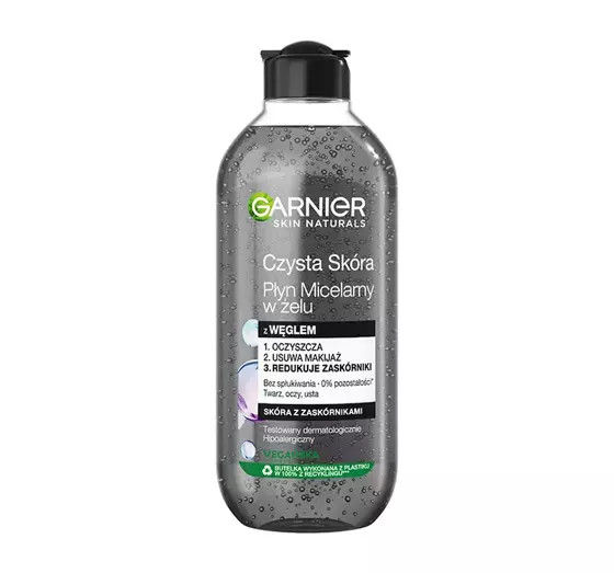 GARNIER ЧИСТАЯ КОЖА МИЦЕЛЛЯРНАЯ ВОДА В ФОРМЕ ГЕЛЯ С УГЛЕМ 400МЛ