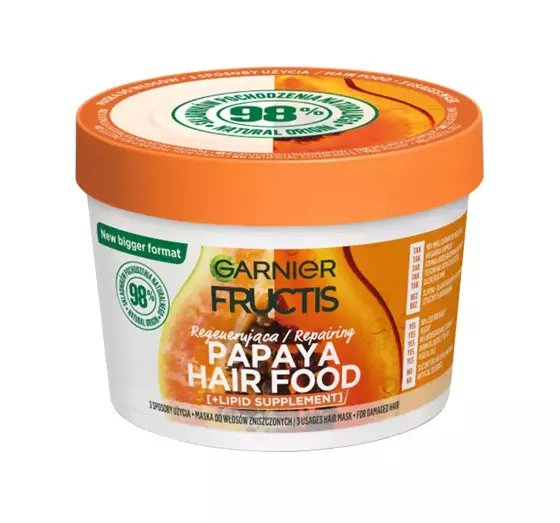 GARNIER FRUCTIS HAIR FOOD PAPAYA РЕГЕНЕРИРУЮЩАЯ МАСКА ДЛЯ ПОВРЕЖДЕННЫХ ВОЛОС 400МЛ