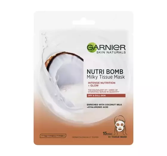 GARNIER NUTRI BOMB ИНТЕНСИВНО ПИТАТЕЛЬНАЯ ТКАНЕВАЯ МАСКА С КОКОСОВЫМ МОЛОКОМ 28Г