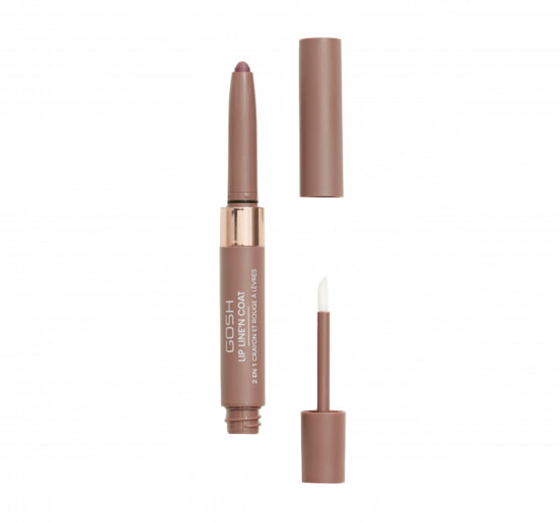 Gosh Lip Line’n Coat карандаш для губ + матовый топ 002 Burnt Cinnamon 2мл