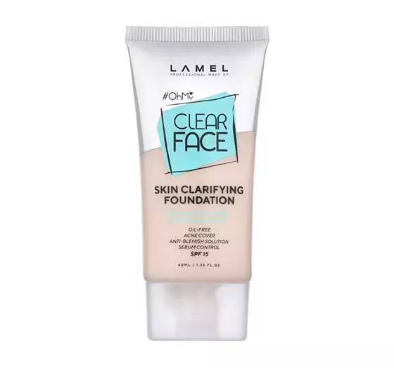 LAMEL CLEAR FACE FOUNDATION МАТИРУЮЩЕЕ ТОНАЛЬНОЕ СРЕДСТВО SPF15 401 SOFT BEIGE 40МЛ