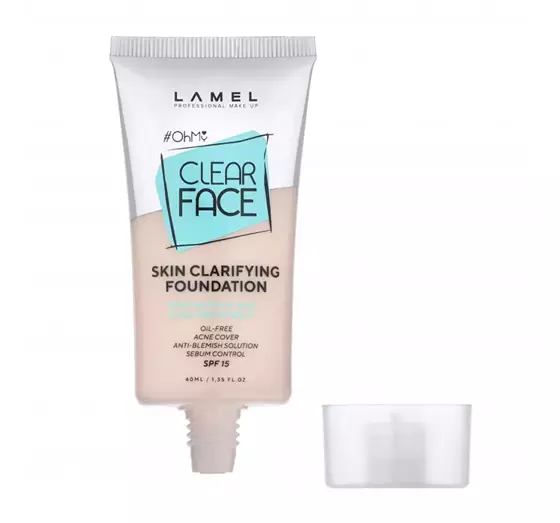 LAMEL CLEAR FACE FOUNDATION МАТИРУЮЩЕЕ ТОНАЛЬНОЕ СРЕДСТВО SPF15 401 SOFT BEIGE 40МЛ