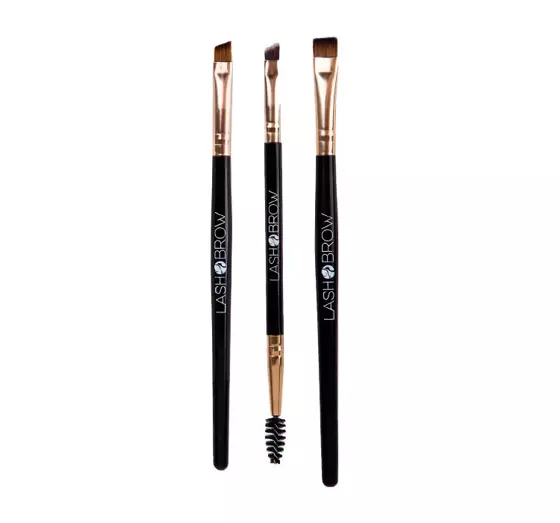 LASH BROW НАБОР 3 КИСТОЧЕК ДЛЯ МАКИЯЖА БРОВЕЙ GOLD