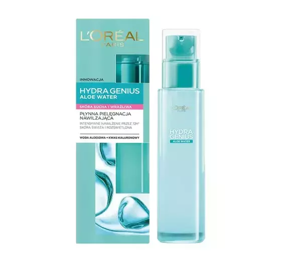 LOREAL HYDRA GENIUS ALOE WATER СУХАЯ И ЧУВСТВИТЕЛЬНАЯ КОЖА 70МЛ