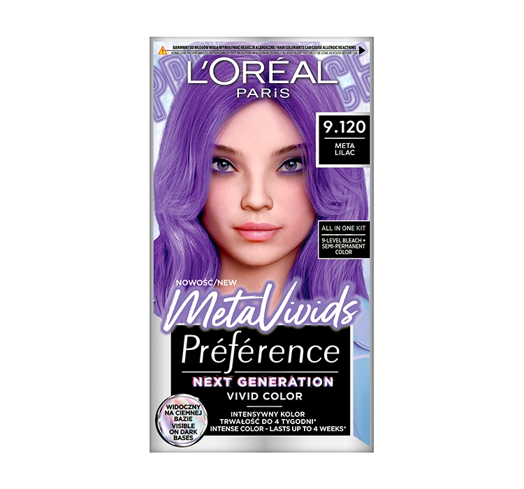 L'ORÉAL PARIS PRÉFÉRENCE METAVIVID КРАСКА ДЛЯ ВОЛОС 9.120 META LILAC