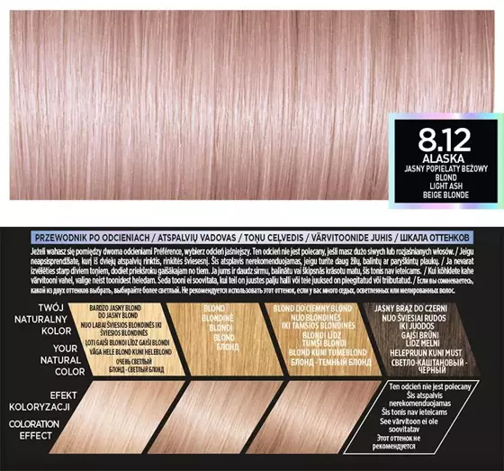 LOREAL PREFERENCE COOL BLONDES КРАСКА ДЛЯ ВОЛОС 8.12 ALASKA СВЕТЛЫЙ ПЕПЕЛЬНЫЙ БЕЖЕВЫЙ БЛОНД