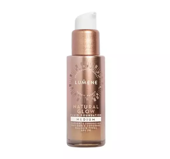 LUMENE NATURAL GLOW FLUID FOUNDATION ТОНАЛЬНОЕ СРЕДСТВО ДЛЯ ЛИЦА MEDIUM 30МЛ