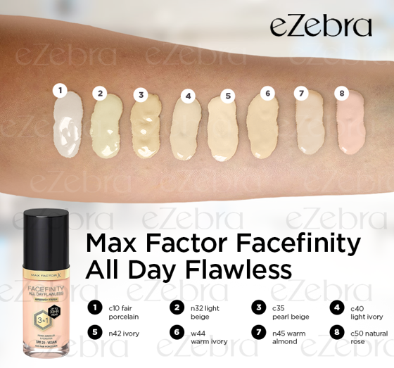 MAX FACTOR FACEFINITY ALL DAY FLAWLESS 3IN1 ВЕГАНСКОЕ ТОНАЛЬНОЕ СРЕДСТВО N32 LIGHT BEIGE 30МЛ