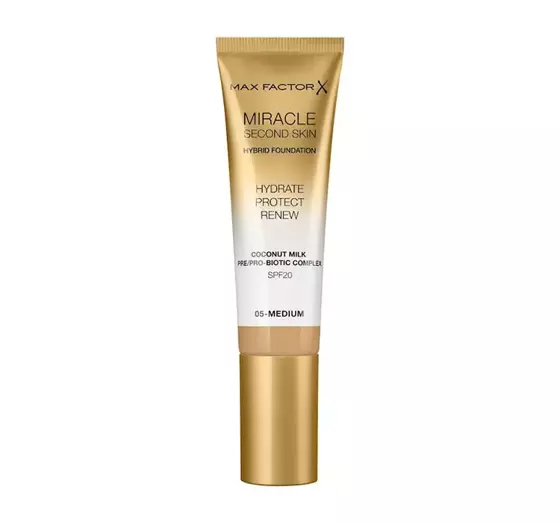 MAX FACTOR MIRACLE SECOND SKIN ТОНАЛЬНОЕ СРЕДСТВО 05 MEDIUM 30МЛ