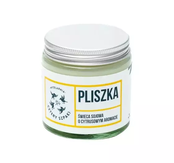 MYDLARNIA CZTERY SZPAKI СОЕВАЯ СВЕЧА С ЦИТРУСОВЫМ АРОМАТОМ PLISZKA 100Г