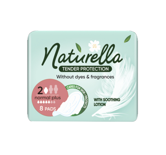 NATURELLA TENDER PROTECTION NORMAL PLUS ГИГИЕНИЧЕСКИЕ ПРОКЛАДКИ С КРЫЛЬЦАМИ 8 ШТ