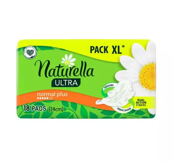 NATURELLA ULTRA NORMAL PLUS 24 СМ ГИГИЕНИЧЕСКИЕ ПРОКЛАДКИ С КРЫЛЬЦАМИ 18 ШТ