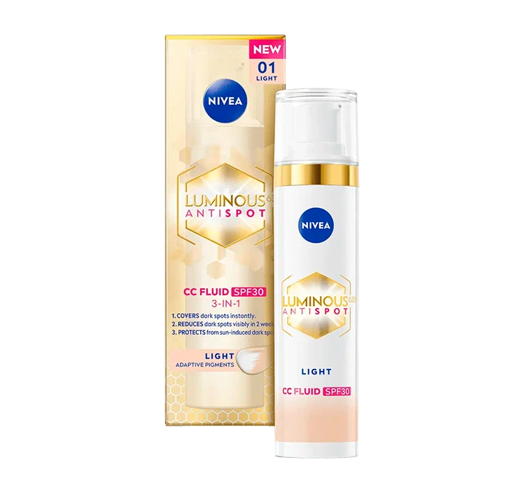 NIVEA LUMINOUS630 ANTISPOT КРЕМ CC ПРОТИВ ОБЕСЦВЕЧИВАНИЙ 01 LIGHT 40МЛ