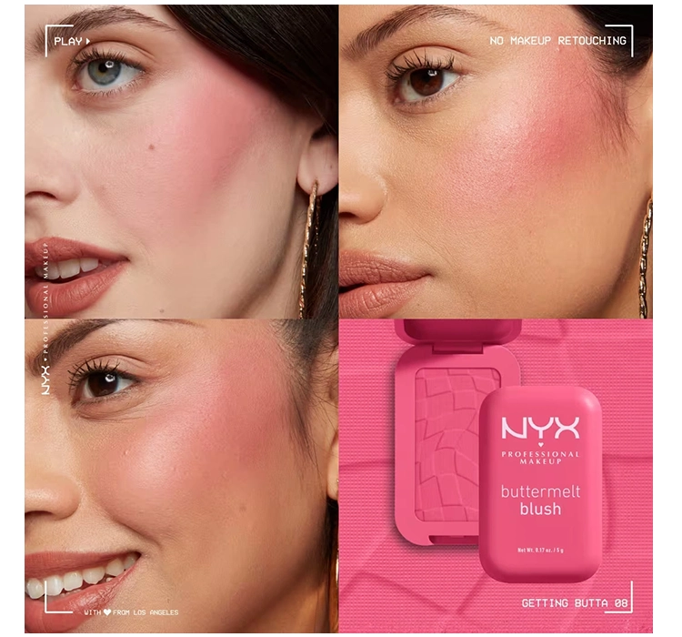 NYX PROFESSIONAL MAKEUP BUTTERMELT КОМПАКТНЫЕ РУМЯНА ДЛЯ ЩЕК 08 GETTING BUTTA 5Г 