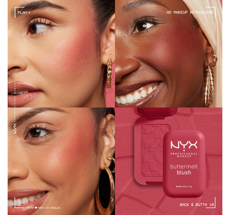 NYX PROFESSIONAL MAKEUP BUTTERMELT КОМПАКТНЫЕ РУМЯНА ДЛЯ ЩЕК 10 BACK AND BUTTA 5Г 