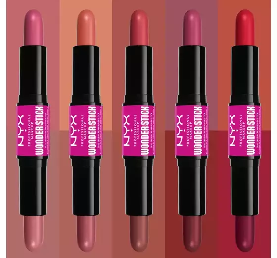 NYX PROFESSIONAL MAKEUP WONDER STICK ДВУСТОРОННИЕ РУМЯНА ДЛЯ ЩЕК 05 BRIGHT AMBER + FUCHSIA 2x4Г