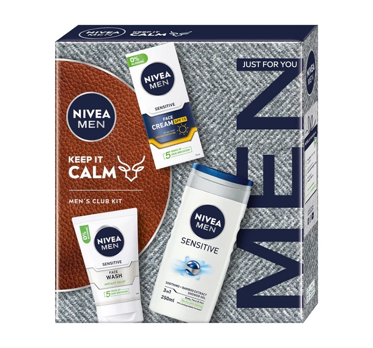 Nivea Men набор косметики для мужчин крем SPF15 + гель для умывания + гель для душа 3 в 1