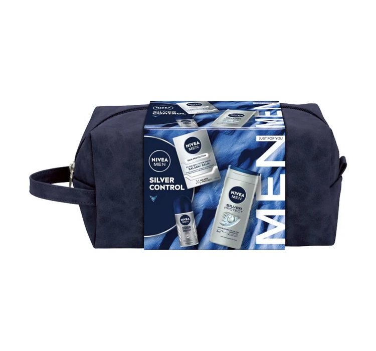 Nivea Men Silver Control набор косметики: гель для душа + бальзам после бритья + антиперспирант