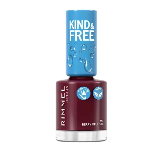 RIMMEL KIND & FREE ВЕГАНСКИЙ ЛАК ДЛЯ НОГТЕЙ 157 BERRY OPULENCE 8МЛ