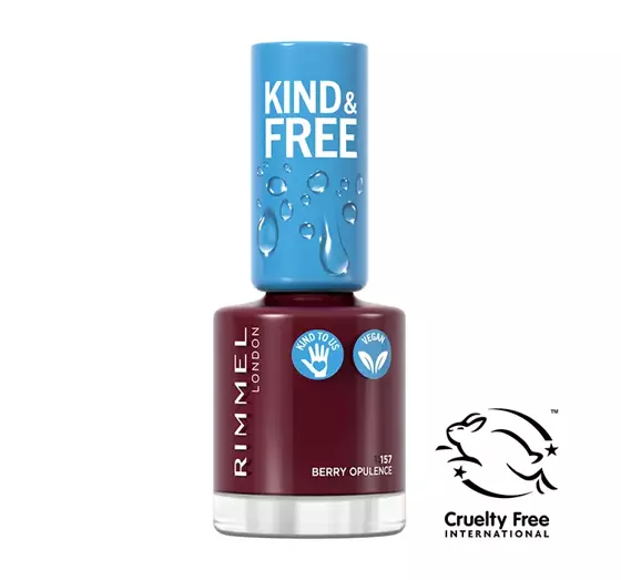 RIMMEL KIND & FREE ВЕГАНСКИЙ ЛАК ДЛЯ НОГТЕЙ 157 BERRY OPULENCE 8МЛ