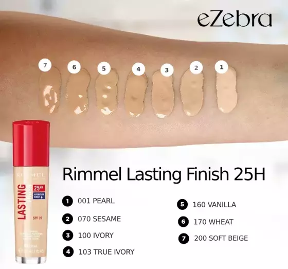 RIMMEL LASTING FINISH 25HR ТОНАЛЬНОЕ СРЕДСТВО ДЛЯ ЛИЦА 170 WHEAT 30МЛ