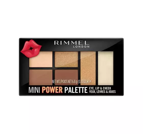 RIMMEL MINI POWER МНОГОФУНКЦИОНАЛЬНАЯ ПАЛЕТКА ДЛЯ ГЛАЗ, ГУБ И ЩЕК 002 SASSY 6,8Г