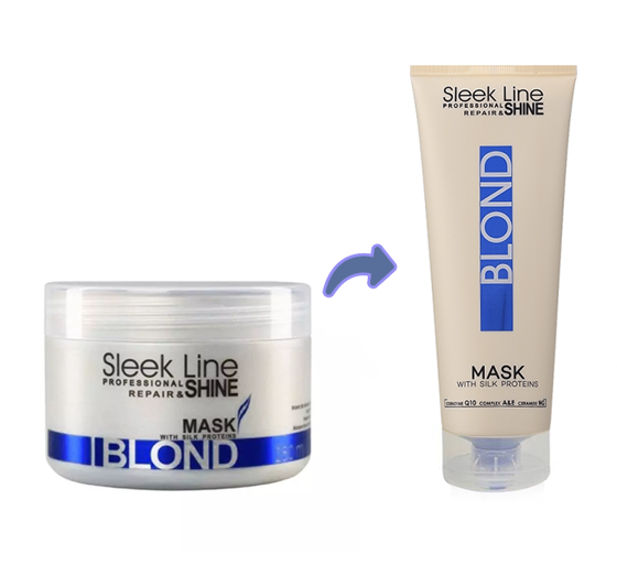 STAPIZ SLEEK LINE BLOND МАСКА С ШЕЛКОМ ДЛЯ БЕЛОКУРЫХ СЕДЫХ И ОСВЕТЛЕННЫХ ВОЛОС 250МЛ