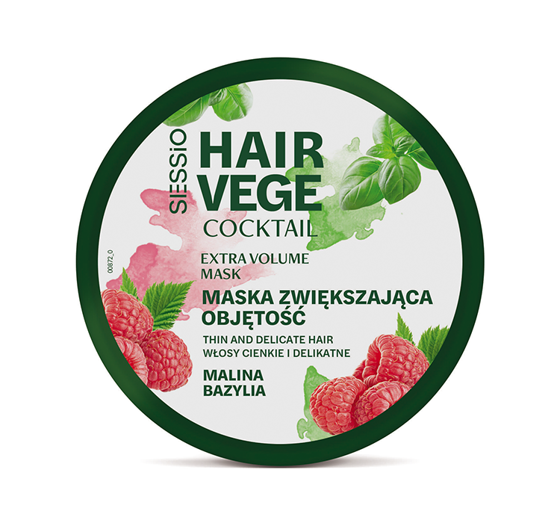 Sessio Hair Vege Coctail маска для объема волос Малина Базилик 250г