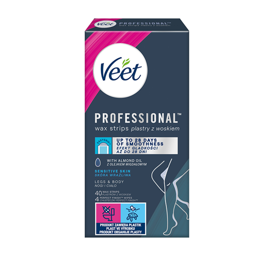 VEET EASY-GEL ПЛАСТЫРИ С ВОСКОМ ДЛЯ ДЕПИЛЯЦИИ ЧУВСТВИТЕЛЬНОЙ КОЖИ 40 ШТ 