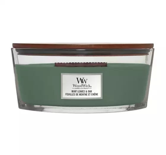 WOODWICK ELLIPSE CANDLE АРОМАТИЧЕСКАЯ СВЕЧА MINT LEAVES & OAK 453,6Г