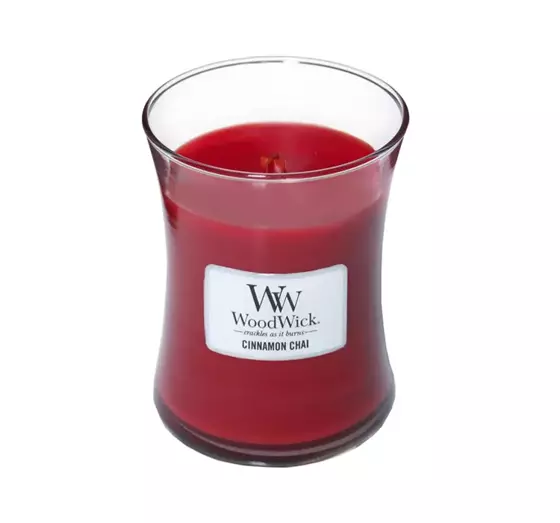 WOODWICK MEDIUM JAR CANDLE АРОМАТИЧЕСКАЯ СВЕЧА CINNAMON CHAI 275Г