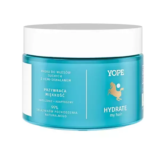 YOPE BOUNCE MY HAIR HYDRATE УВЛАЖНЯЮЩАЯ МАСКА ДЛЯ ВОЛОС С ГЕМИСКВАЛАНОМ 250МЛ