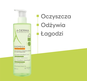 A-DERMA EXOMEGA CONTROL СМЯГЧАЮЩИЙ ГЕЛЬ 2В1 500МЛ