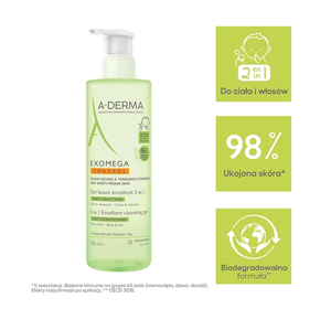 A-DERMA EXOMEGA CONTROL СМЯГЧАЮЩИЙ ГЕЛЬ 2В1 500МЛ