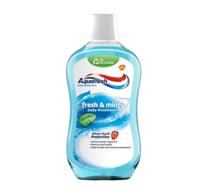 AQUAFRESH TRIPLE PROTECTION FRESH & MINTY ОПОЛАСКИВАТЕЛЬ РОТОВОЙ ПОЛОСТИ 500МЛ