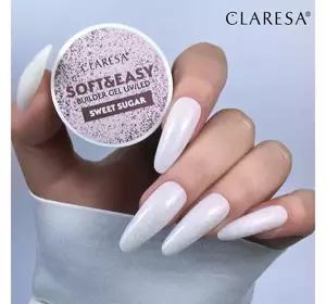 CLARESA SOFT & EASY ГЕЛЬ ДЛЯ НАРАЩИВАНИЯ НОГТЕЙ UV/LED SWEET SUGAR 12Г