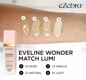 EVELINE WONDER MATCH LUMI ОСВЕТЛЯЮЩЕЕ ТОНАЛЬНОЕ СРЕДСТВО 10 VANILLA 30МЛ