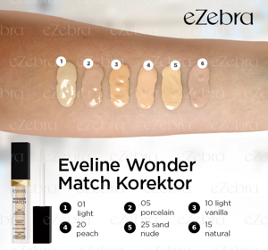 EVELINE WONDER MATCH ЖИДКИЙ КОРРЕКТОР 25 SAND NUDE 7МЛ