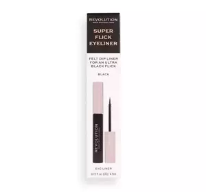 MAKEUP REVOLUTION SUPER FLICK EYELINER ЖИДКАЯ ПОДВОДКА С КИСТОЧКОЙ BLACK 4,5 МЛ